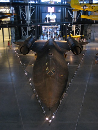 The SR-71 greets visitors as they enter the museum
