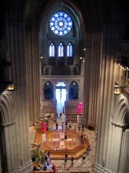 Looking across the transept