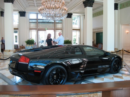 Lamborghini in the lobby