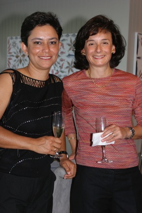 Laura & Gloria, wine in hand*