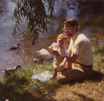 Rob & Dad feed the ducks