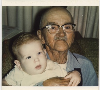 1973 Rob with Great Grandpa Ardito
