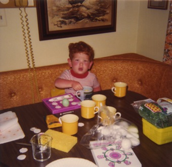 1976 Robby coloring Easter eggs