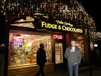 Date shake at Palm Springs Fudge & Chocolates