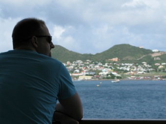 Bill looking over St. Kitts from our balcony