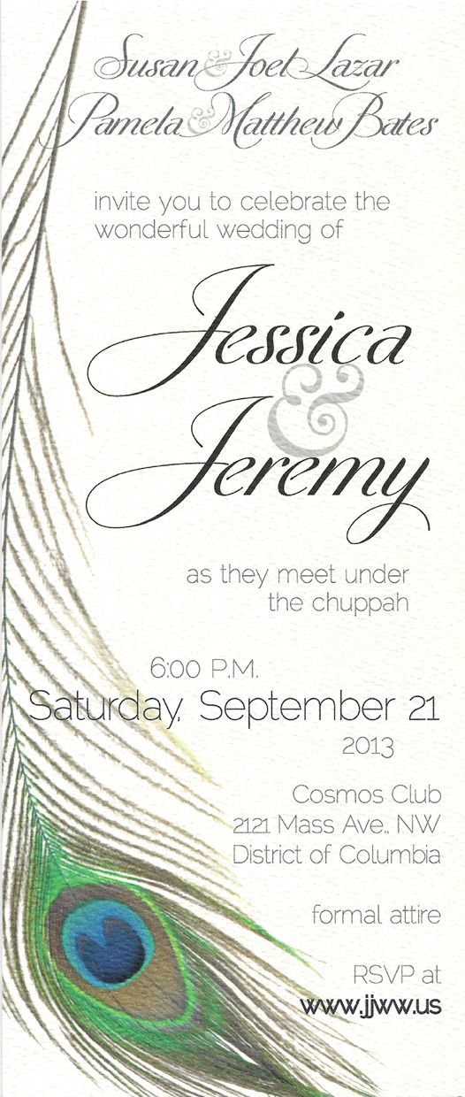 Jessica & Jeremy's wedding invitation 2013