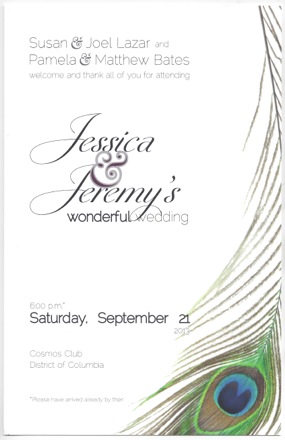 Jessica & Jeremy wedding program