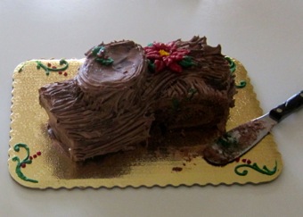 Yule log cake