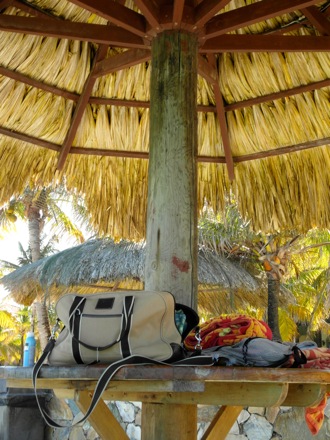 Under the shade of the palapa