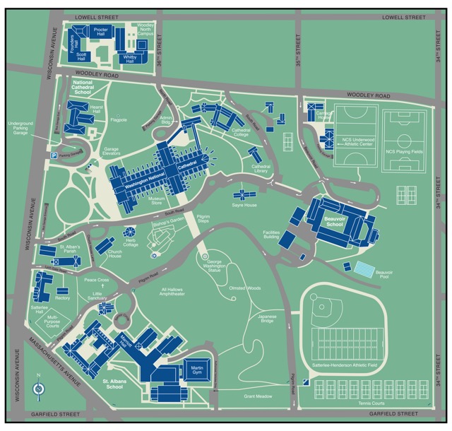 Map of the National Cathedral grounds