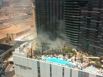 Fire at the Cosmo the day after our conference