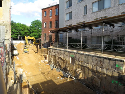 May 9. Dug down to the retaining wall behind the Newport West.