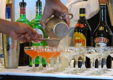 Martini class in the Champagne Bar