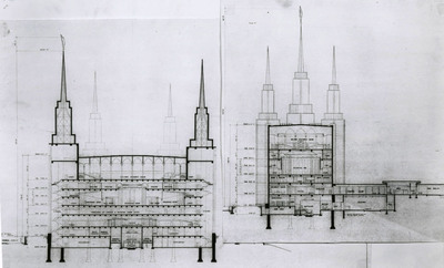 Cross section of the original temple plans