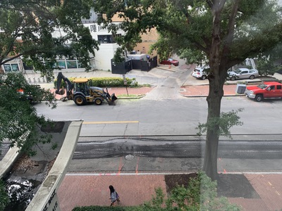 They did just one pass milling up the old asphalt on Wednesday. The cars were gone by the next day.