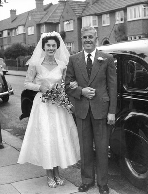 1957 First Wedding with her Dad