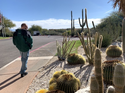 Bill inspecting various cactus