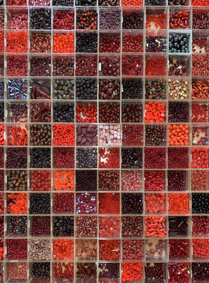Collection of red beads at Bead Holiday