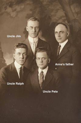 Anna family photo with her father and his brothers Jim, Ralph, and Pete