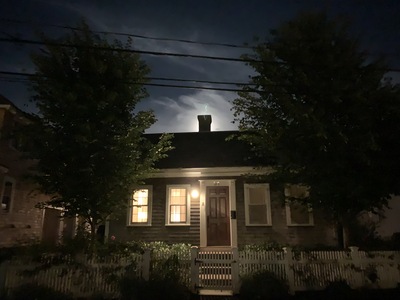 Big moon makes this house look scary
