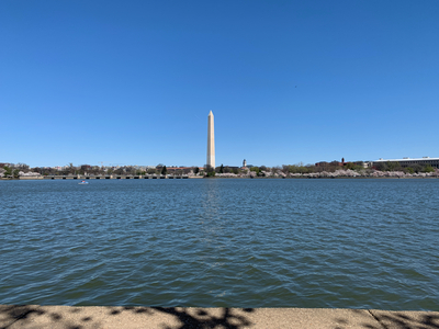 Washington Monument across the water
