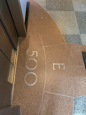 Getting out of the elevator, we are facing East, and 500 feet up.