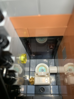 Bathroom under the stairs closeup