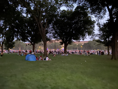 Crowd shot, someone brought a tent
