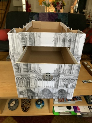 The top drawer is for soldering supplies.