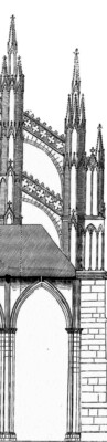 Flying buttresses were added to improve stability.