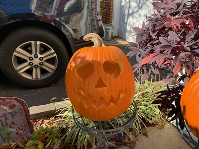 Everly's pumpkin sees the world through heart colored glasses