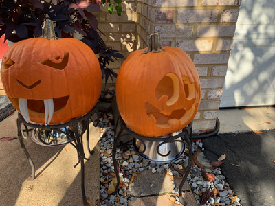 Garrett was pooped by the time he made his, so it's just crazy eyes.