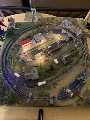 Ariel view with just the model lights on