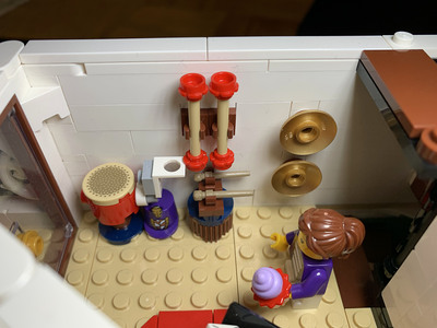 Musical instrument shop upstairs